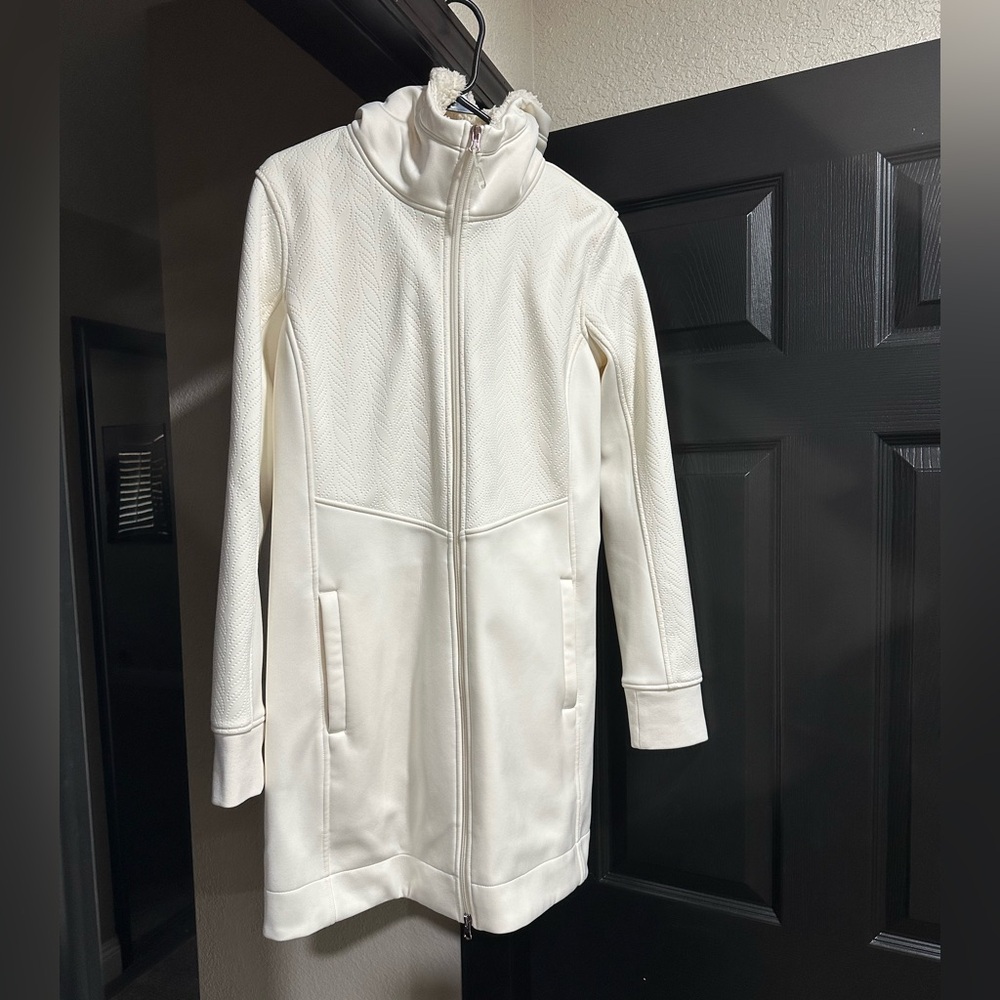 CALIA Embossed Cream Long Soft Shell Jacket